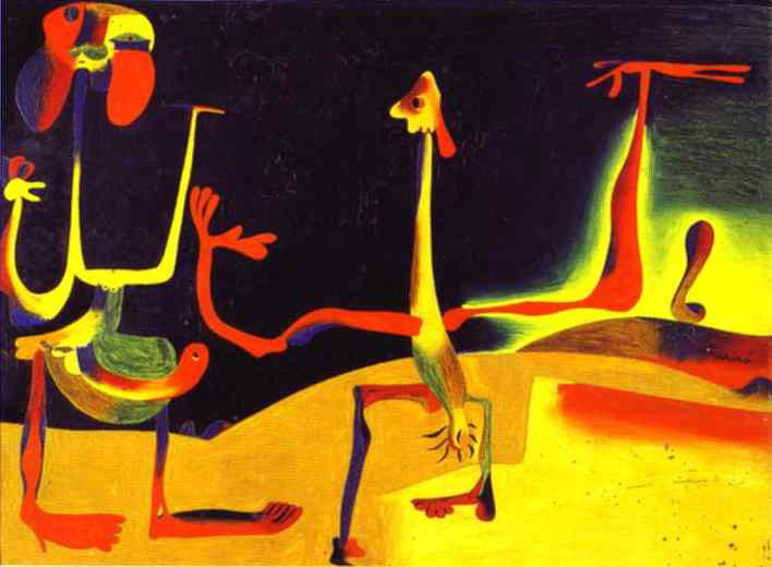   (Joan Miro).       (Man and Woman in Front of a Pile of Excrement)