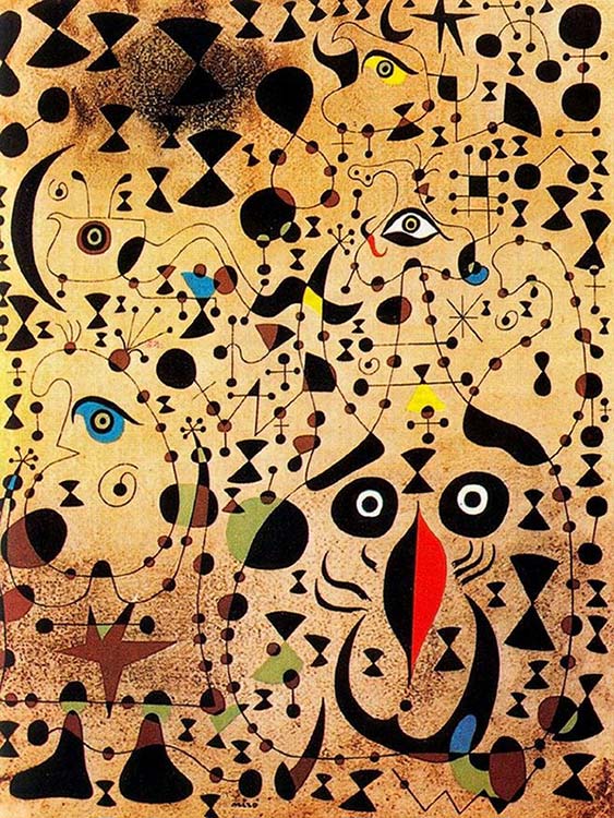   (Joan Miro).   (The Beautiful Bird Revealing the Unknown to a Pair of Lovers)