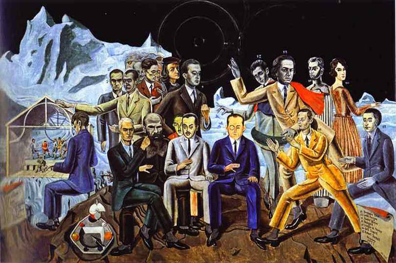   (Max Ernst).   (A Reunion of Friends)