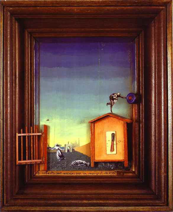   (Max Ernst).     (Two Children are Threatened by a Nightingale)